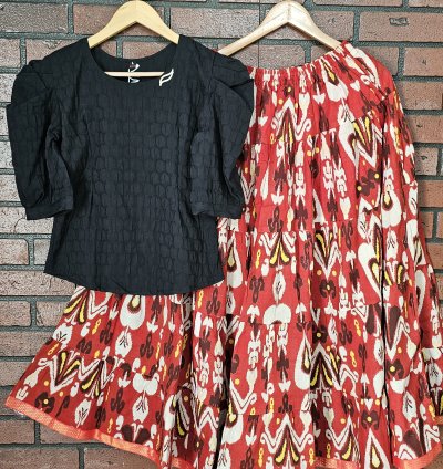 Premium Top with Jaipur cotton skirt combo(0002)