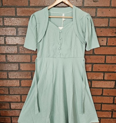 Premium popcon fabric western dress with attached jacket (WD003)