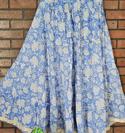 Hand Block Printed Jaipur Cotton Skirt with Lining (CS004)