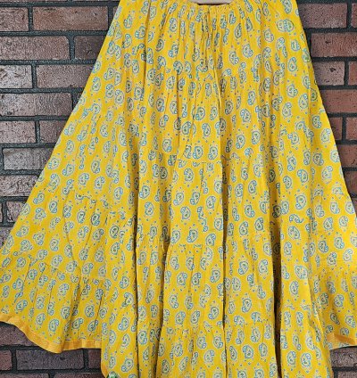 Hand Block Printed Jaipur Cotton Skirt with Lining (CS007)