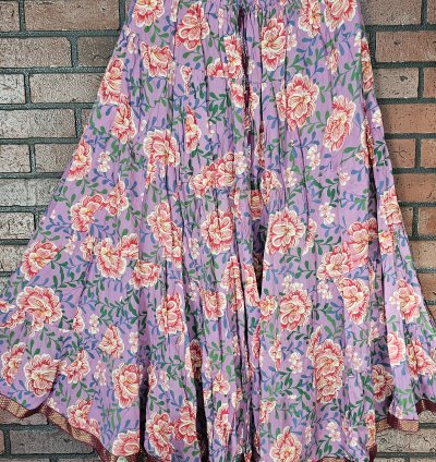 Hand Block Printed Jaipur Cotton Skirt with Lining (CS008)