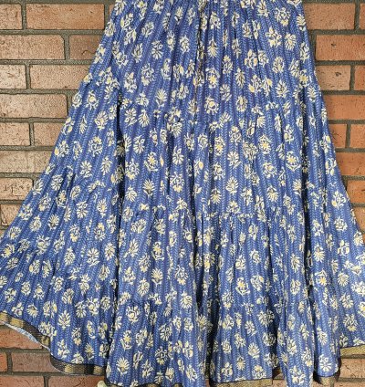 Hand Block Printed Jaipur Cotton Skirt with Lining (CS012)