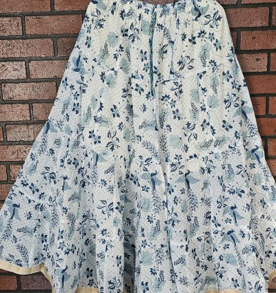 Hand Block Printed Jaipur Cotton Skirt with Lining (CS013)