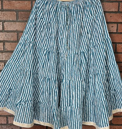 Hand Block Printed Jaipur Cotton Skirt with Lining (CS015)