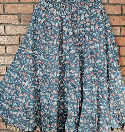 Hand Block Printed Jaipur Cotton Skirt with Lining (CS017)