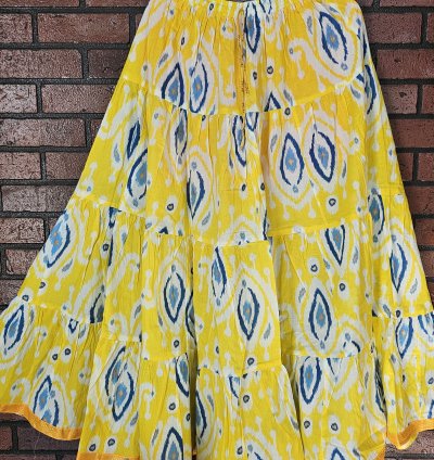 Hand Block Printed Jaipur Cotton Skirt with Lining (CS018)