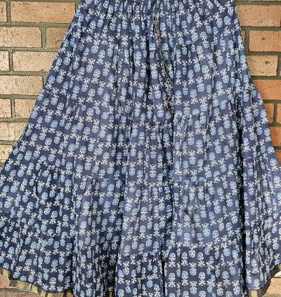 Hand Block Printed Jaipur Cotton Skirt with Lining (CS019)