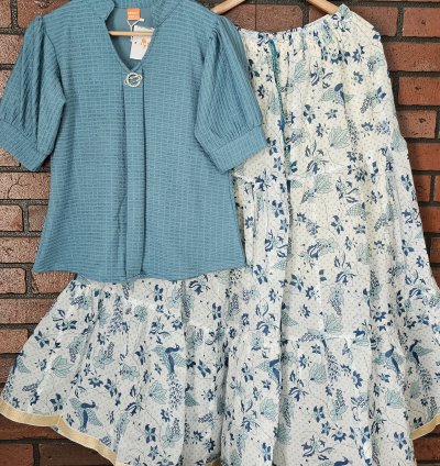 Premium fabric top with Jaipur cotton skirt combo (0036)