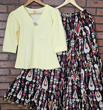 Premium fabric top with Jaipur cotton skirt combo (0037)